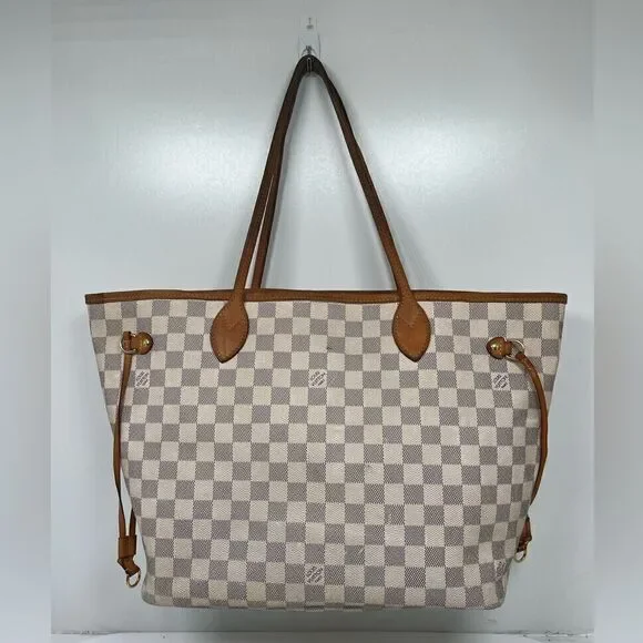 Authentic Louis Vuitton Damier Azur Neverfull MM Tote Bag - Picture 2 of 15